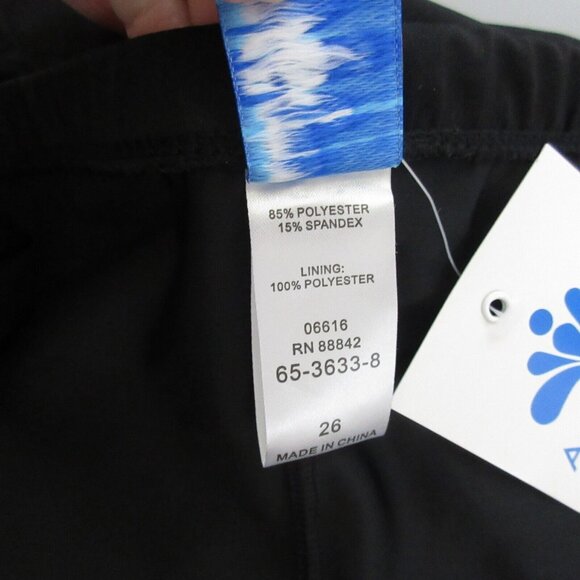 Aquabelle Swimsuits for All Swim Board Shorts Womens Plus 26 Black Elastic Waist - Picture 4 of 5